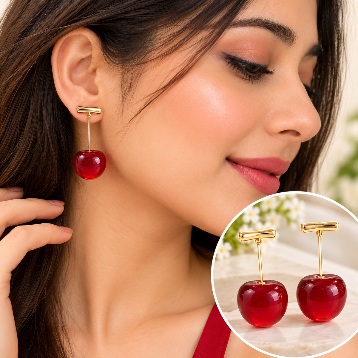 COREAN CHEERY EARRING