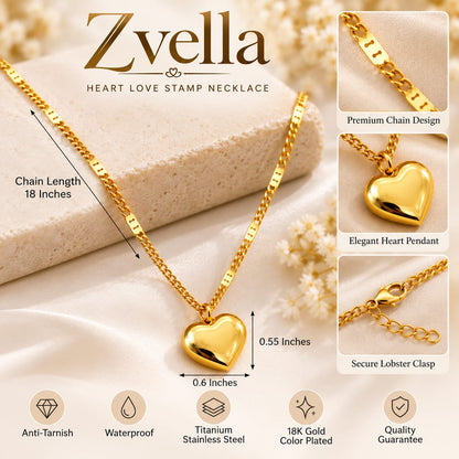 Bold Heart Pendant Necklace for Women