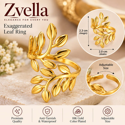 Exaggerated Leaf Ring for Women