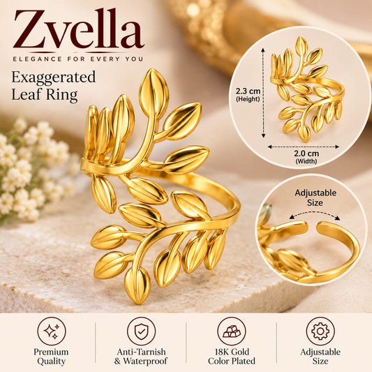 Exaggerated Leaf Ring for Women