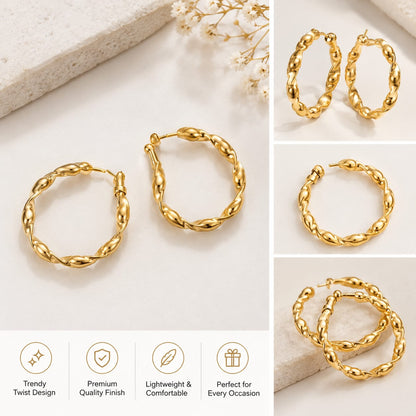 GOLD TONE FASHION EARRINGS SET