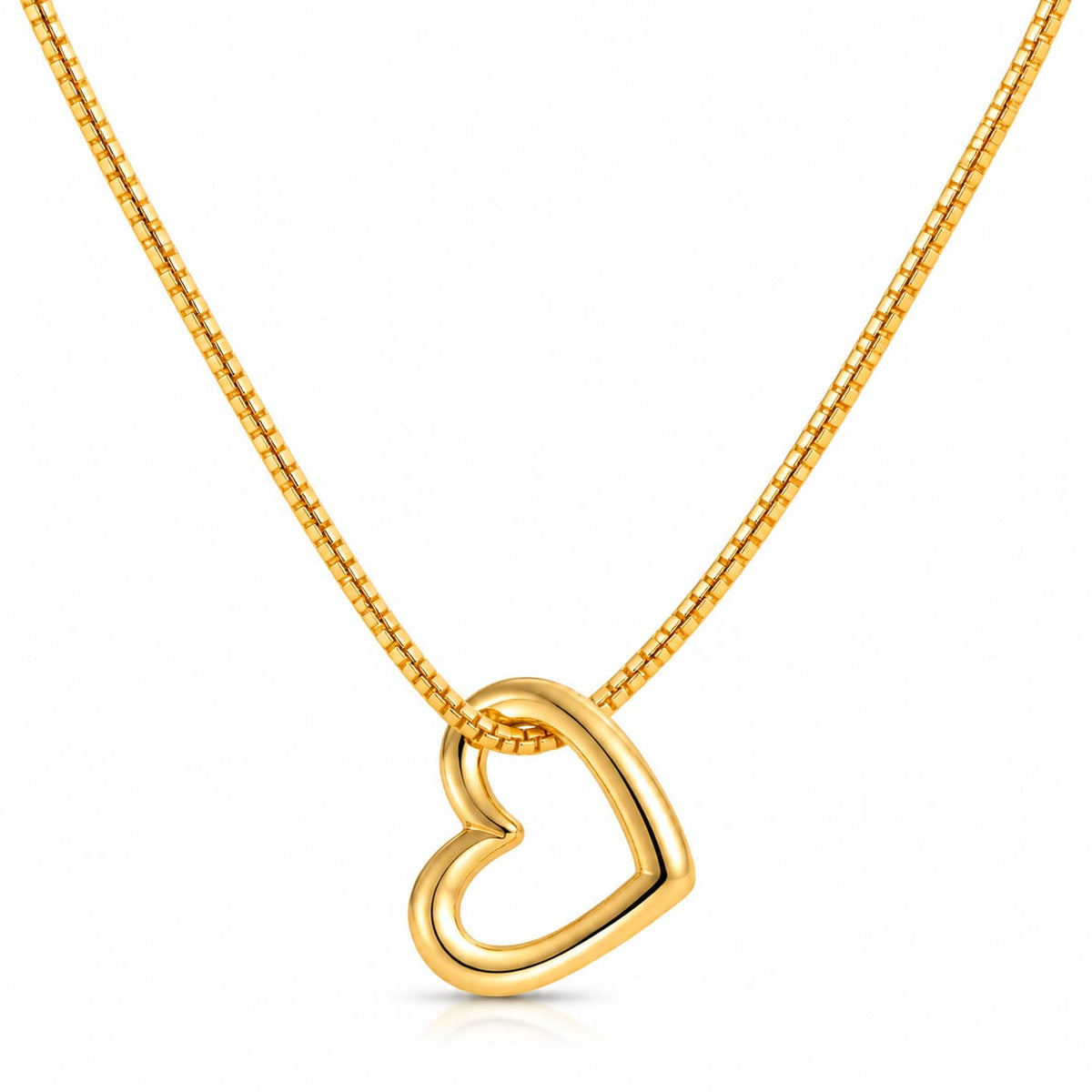 Gold Heart Pendant Necklace for Women