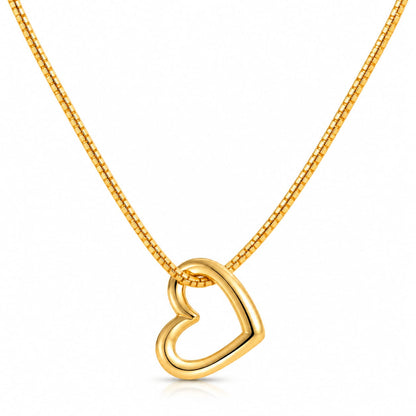 Gold Heart Pendant Necklace for Women