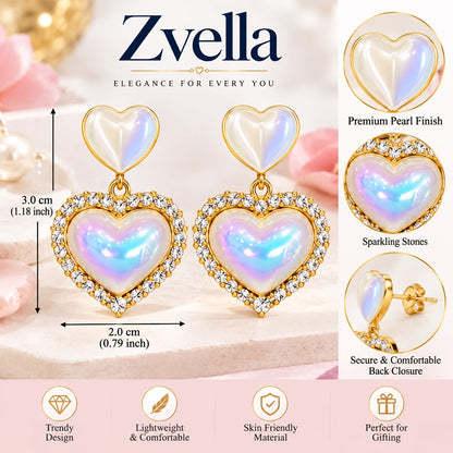Korean Heart Earrings for Women