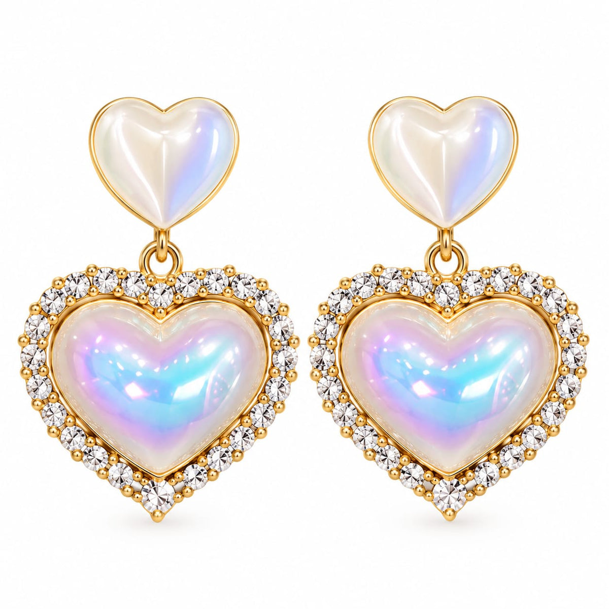 Korean Heart Earrings for Women