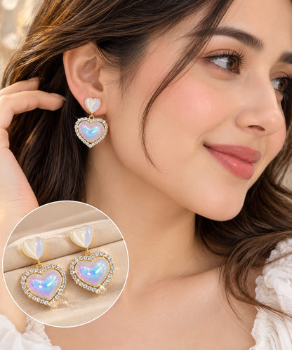 Korean Heart Earrings for Women
