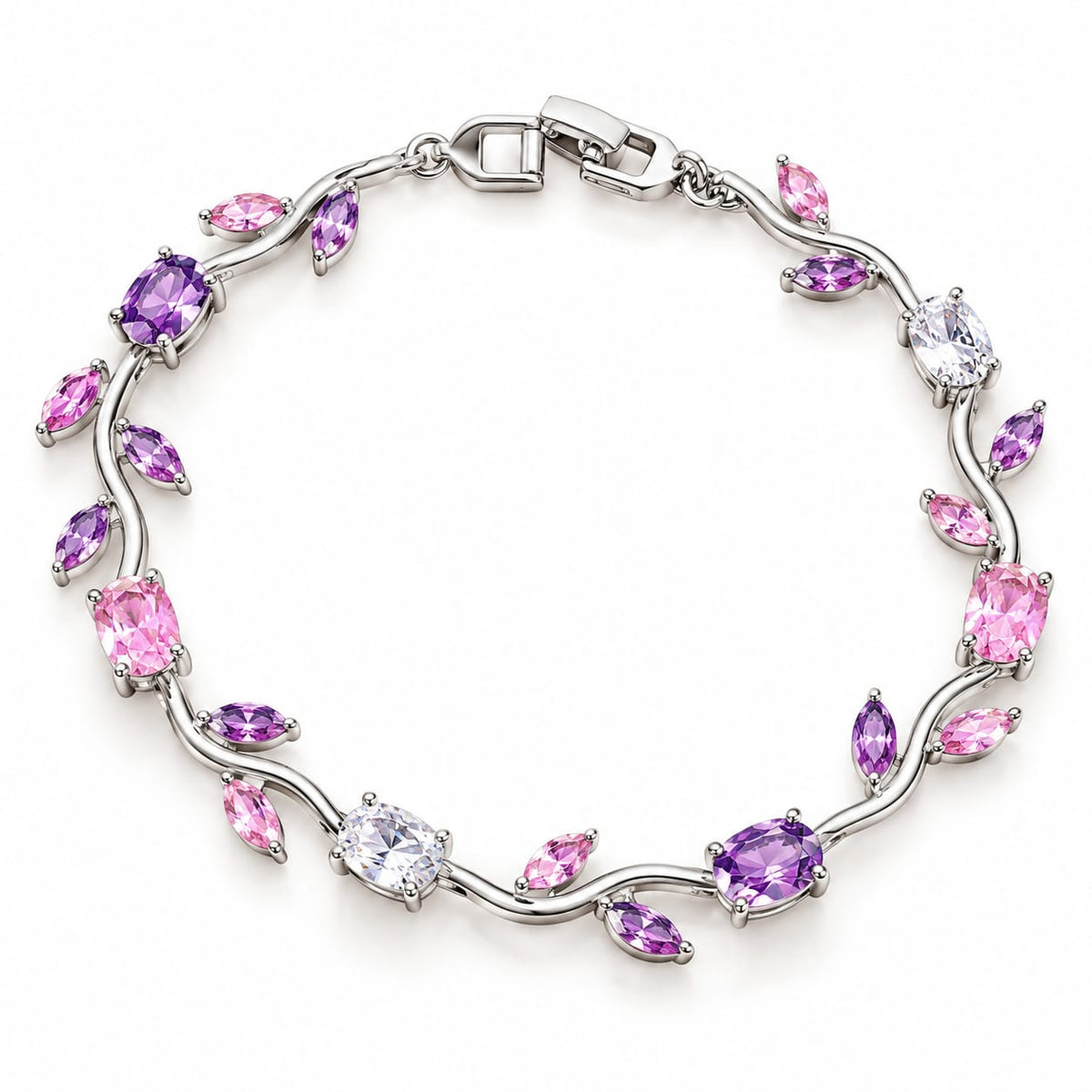 Premium Pink & Purple Crystal Bracelet for Women