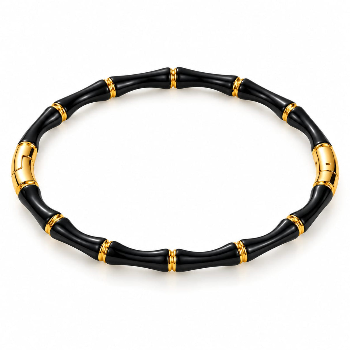 Black & Gold Bamboo Design Bracelet for Women