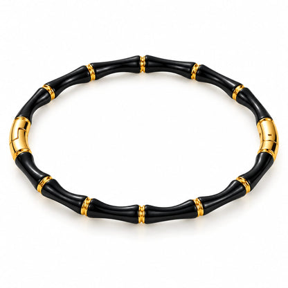Black & Gold Bamboo Design Bracelet for Women