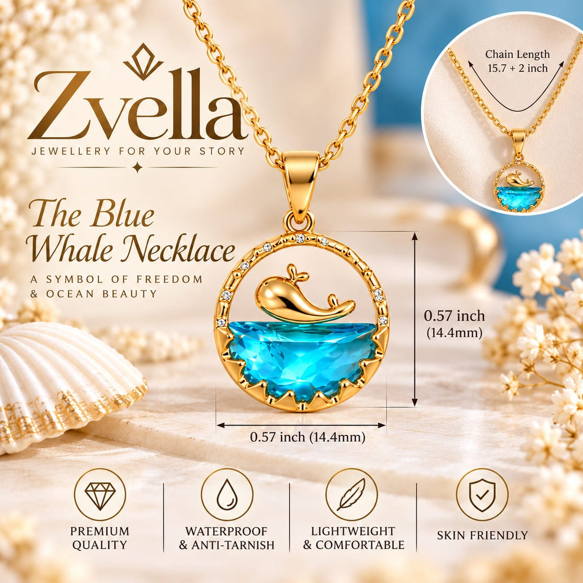 The Blue Whale Necklace for Women