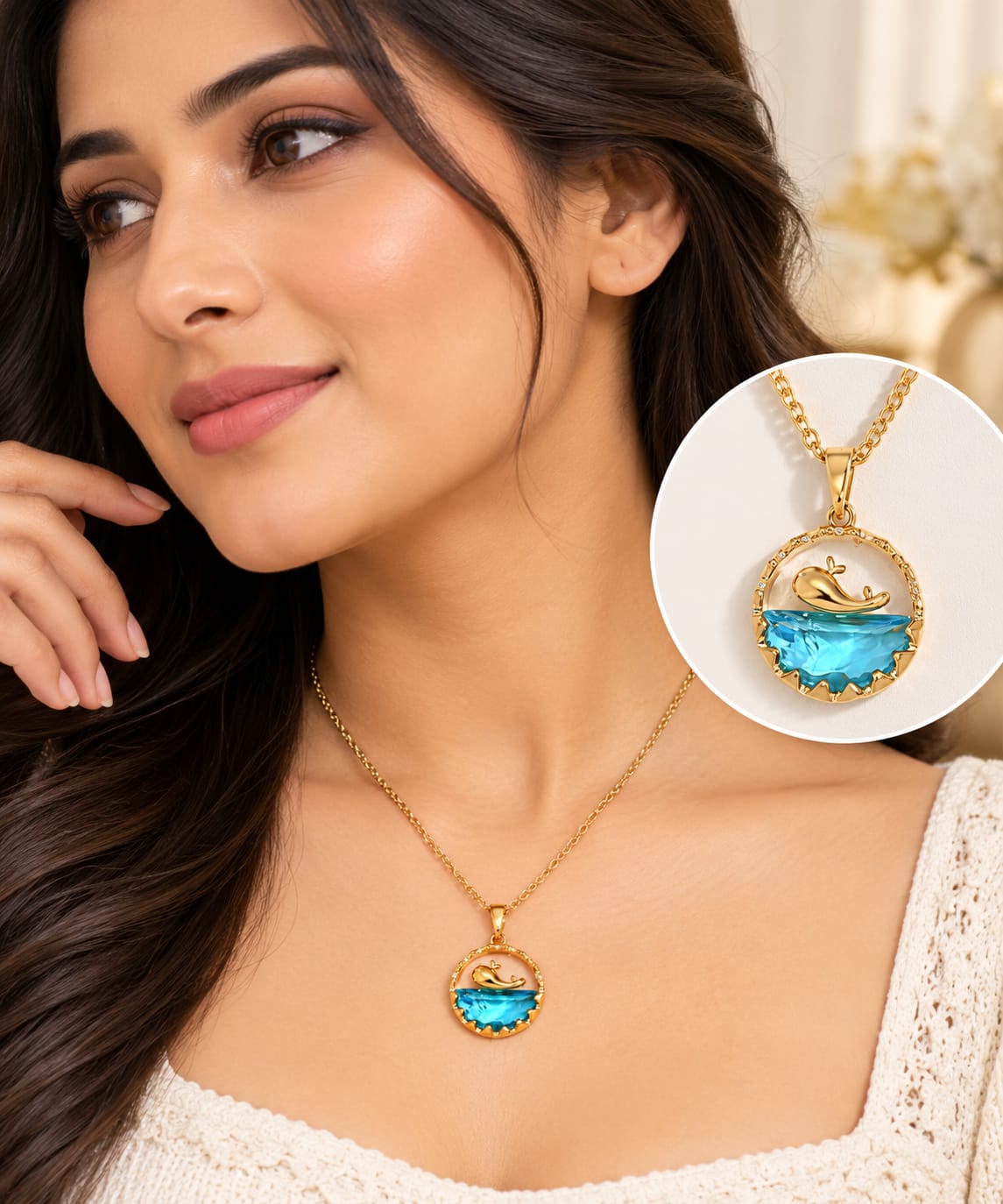 The Blue Whale Necklace for Women